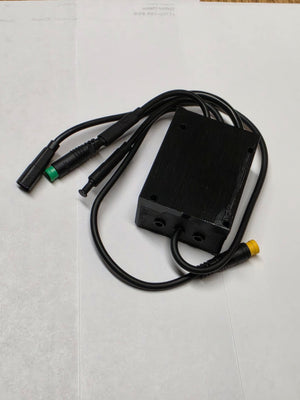 Super73 DCDC Converter Version 2 for eBike, black rectangular electronic device with wiring connectors, shown on a white background