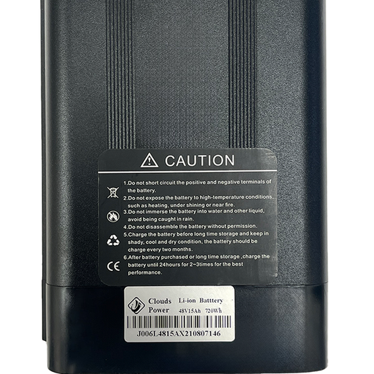 48v 15ah eBike Battery - Silver Fish/Seat Tube Style Battery - 3 Pin XLR for Coastal Cruiser