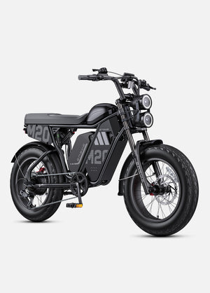 Engwe M20 3.0 moped-style electric bike in Black, dual battery