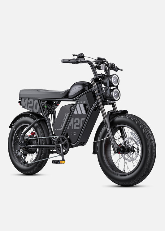 Engwe M20 3.0 moped-style electric bike in Black, dual battery