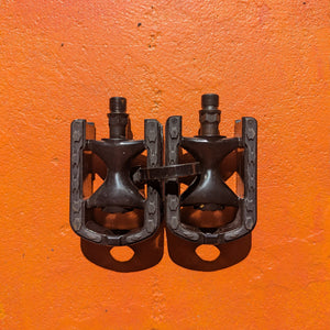 Metal eBike pedals, Style 6, featuring a textured surface and sturdy construction, shown in a close-up product image.