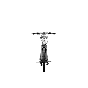 A black Segway Myon eBike parked on a city street, showcasing its sleek frame, integrated battery, and modern design.