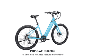 Velotric Breeze 1 electric bike in Ocean Mist color, side view, displayed against a plain background