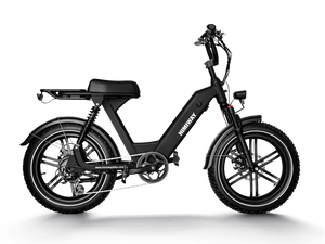 Himiway Escape Pro 750W step-thru e-moto style electric bike with 20x4 fat tires, shown in side profile.