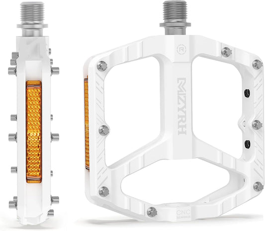 eBike Pedals - Alloy - White w/Reflectors