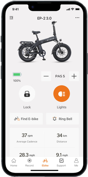ENGWE EP-2 3.0 electric bike in matte black, shown from the side with fat tires, front suspension fork, rear rack, and foldable frame, displayed on a white background.