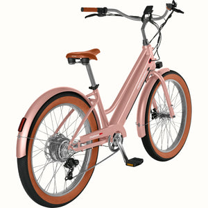 Retrospec Chatham Rev Plus 2 eBike in mauve, step-through frame, side view