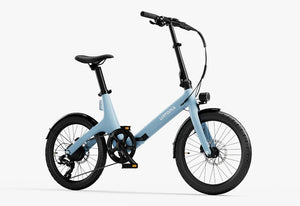 A black Urtopia Carbon Fold Step Thru eBike with a lightweight carbon fiber frame, step-through design, and compact folding mechanism, displayed on a white background.