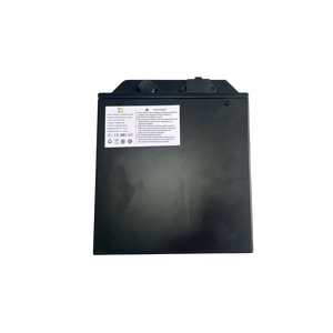 A black Heybike V1 electric bike battery with a built-in handle, LED indicator lights, and Heybike branding on the side, displayed on a white background.