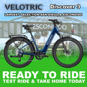Velotric Discover 3 eBike in Lemans Blue, regular size, shown fully assembled and ready to ride.
