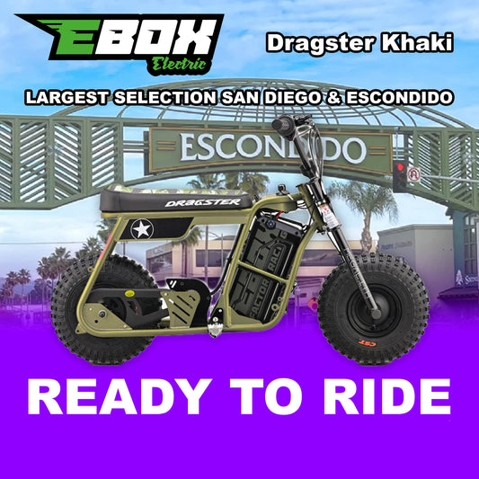eMOTO Stomp Ebox Dragster - Khaki - Ready to Ride