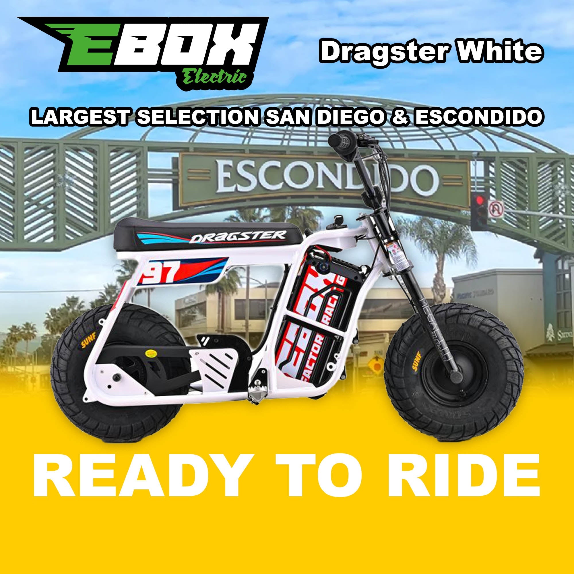 eMOTO Stomp Ebox Dragster - White - Ready to Ride