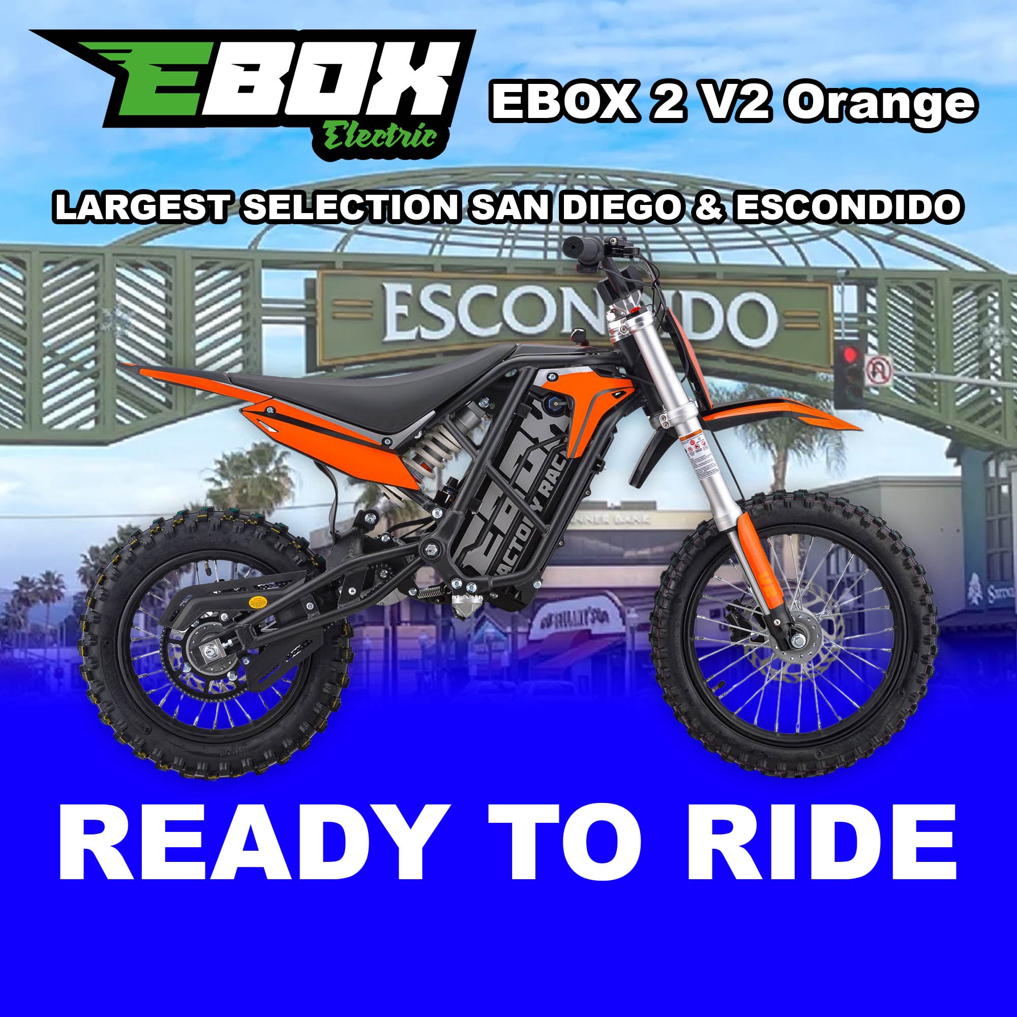 eMOTO Stomp Ebox 2.0 V2 - Orange - Ready to Ride