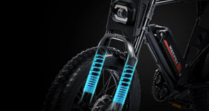 MACFOX X1S Commuter Electric e-Moto Style Step-Over eBike with 500W motor and mini fat tires, shown in side profile