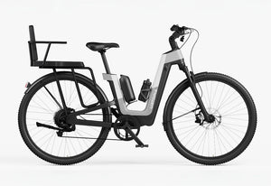 Side view of the Urtopia Carbon Fusion Pro eBike in Elegant Gray, showcasing its sleek frame, integrated battery, and modern design against a plain background.