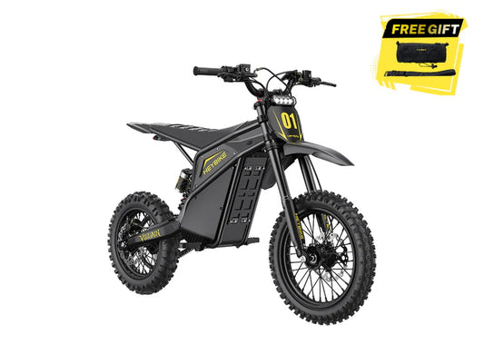 Heybike Villain electric bike in Midnight Black, side view, showcasing rugged frame and fat tires