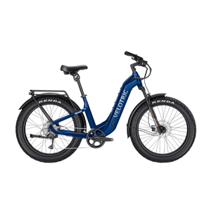 Velotric Nomad 2 eBike in Midnight Blue, step-thru frame, side view