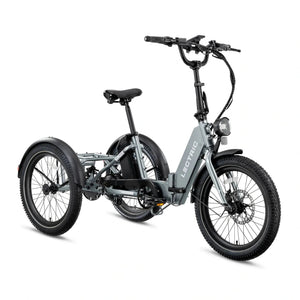 Electric XP Trike 500W 48V folding fat tire eBike, black, displayed in store