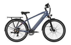 Blue MOKWHEEL Asphalt 500W Step Over Urban Electric Beach Cruiser eBike, 27.5x2.4 tires, product image