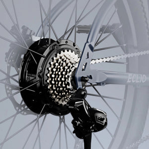 Eclio Otium M5 smartwatch displaying time and health metrics on a round touchscreen with a black silicone strap, shown on a white background.