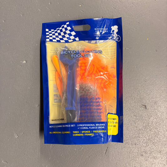 Packaged bicycle tool set on a gray surface