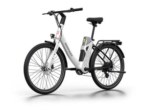 White HIMIWAY A3 urban electric commuter bike, side view, against a plain background