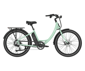 Green Blix Sol X Step Over electric beach cruiser eBike with 750W motor, commuter style, product image.