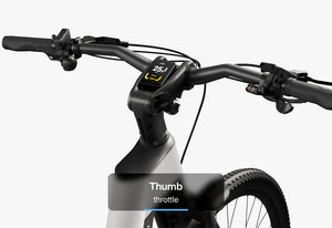 Side view of the Urtopia Carbon Fusion Pro eBike in Elegant Gray, showcasing its sleek frame, integrated battery, and modern design against a plain background.