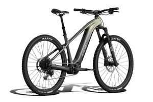 Aventon Ramblas ADV electric mountain bike in Borealis color, side view, displayed against a white background