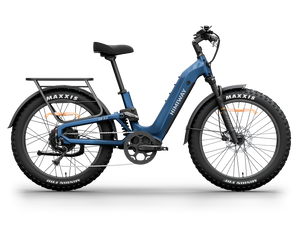 Midnight blue Himiway D5 2.0 ST electric bike, side view, against a white background