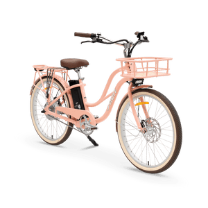 Beach Peach eBike MURF Gigi Cruiser, side view, product image, available for pre-order, October 15th