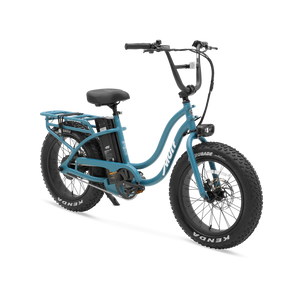 Electric bike Murf Higgs ST in denim color, side view, displayed on a white background.