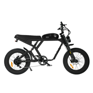 Black eBike Revi Cougar side view, showcasing sleek frame design and integrated battery