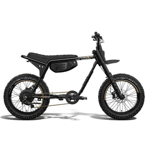 SUPER73 Z Adventure Series SE eBike in Blackout color, shown in its original packaging box.