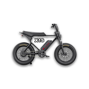 Black Macfox X1S eBike with single battery, shown in box, product image, SKU 810206240090