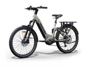 HIMIWAY A7 PRO 500W step-thru electric bike with 27.5x2.4 fat tires, beach cruiser style, shown in product image.
