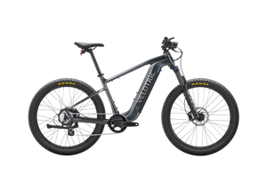 Velotric Summit 1 electric mountain bike in Space Black, side view, isolated on white background