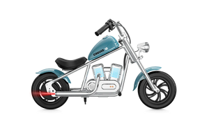 Blue eMOTO Hyper Gogo Cruiser 12 Plus electric bike without training wheels, shown in product image, app-compatible model