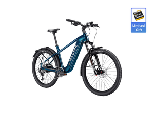Ocean blue Velotric Summit 2 eBike side view against a white background