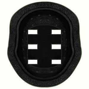 Matte forest green Retrospec Dakota eBike helmet, side view, with adjustable straps and ventilation holes