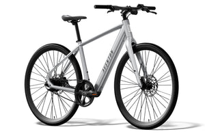 Aventon Soltera 3 ADV electric bike in Sterling color, side view, displayed against a white background