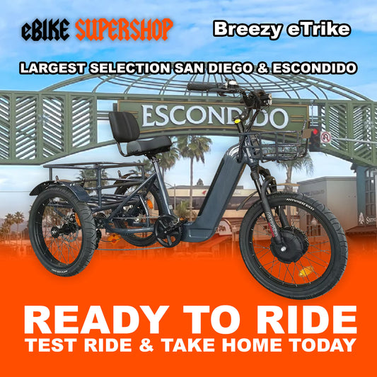 eBike Breezy Electric Trike - Blue - Ready to Ride