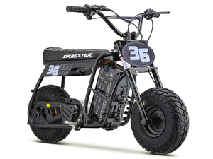 Black eMOTO Stomp Ebox Dragster Micro Electric Pit Bike with SM Wheels, product image, model 936924