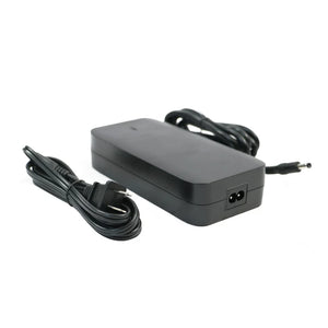 Eunorau 48V 3A fast charger with black rectangular body, cooling vents, power cord, and indicator lights shown on a white background.