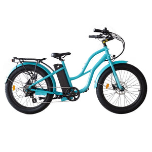 Coastal Cruiser 52v 24 Thru 750W Step Thru Ebike 24x3 Fat Tire Fat Tire Cruiser - Fat Tire eBike - COAST|FATT|WHITE|0003 eBike Super Shop