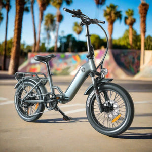 Coastal Cruiser CC Folding 750w Step Thru Ebike 20x3 Fat Tire Folding Electric Bike - Folding eBike - COAST|FOLDI|WHITE|0018 eBike Super Shop