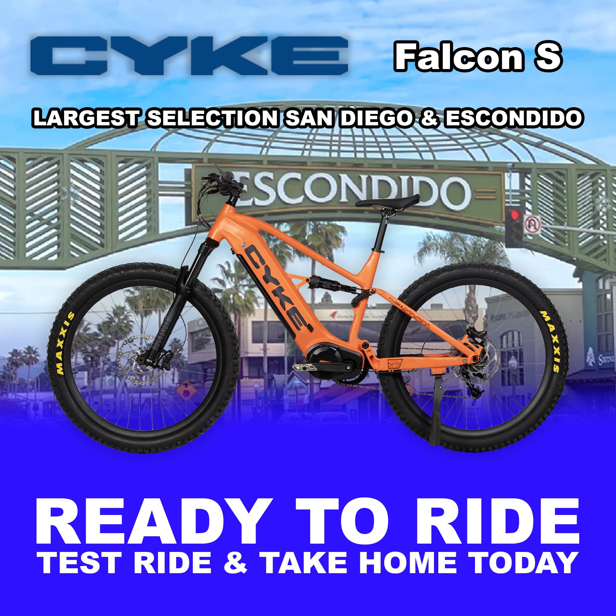electric bicycle orange county eBike Cyke Falcon S - Orange