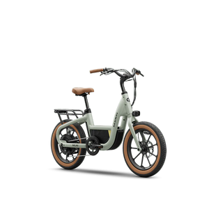 A Segway Muxi eBike in Dusty Sage color, side view, showcasing its sleek frame and modern design.