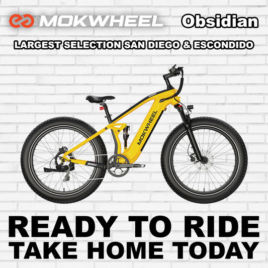 eBike Mokwheel Obsidian - Step Over - Black & Yellow - Ready to Ride
