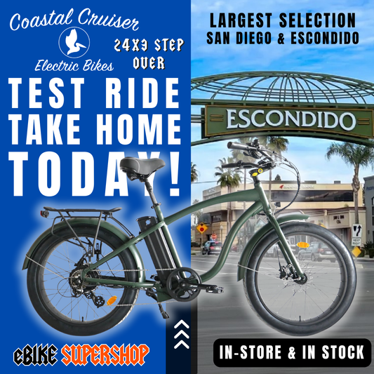 eBike Coastal Cruiser 24x3 Step Over - Army Green - Ready to Ride